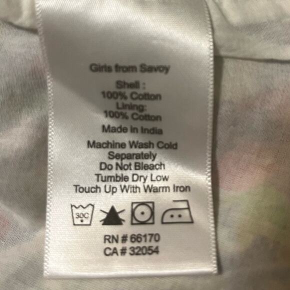 Girls from Savoy for Anthropologie Strapless Mini Floral Retro Dress Lined sz 12 - Picture 10 of 11